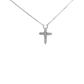 14k White Gold 1.00ct G SI1 Round Diamond Cross Necklace